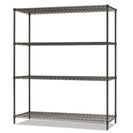 Picture of All-Purpose Wire Shelving Starter Kit, 4-Shelf, 60 x 18 x 72, Black Anthracite PlusALE-SW206018BA