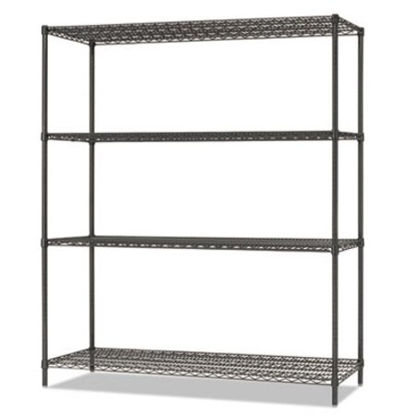 Picture of All-Purpose Wire Shelving Starter Kit, 4-Shelf, 60 x 18 x 72, Black Anthracite PlusALE-SW206018BA