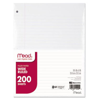 Picture of Filler Paper, 3-Hole, 8 x 10.5, Wide/Legal Rule, 200/PackMEA-15200