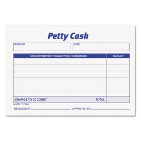 Picture of Received of Petty Cash Slips, 3 1/2 x 5, 50/Pad, 12/PackTOP-3008