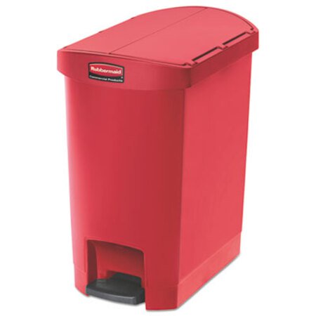 Picture of Slim Jim Resin Step-On Container, End Step Style, 8 gal, RedRCP-1883565