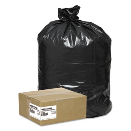 Picture of Super Value Pack Contractor Bags, 42 gal, 2.5 mil, 33" x 48", Black, 50/CartonWBI-WEB1CTR50