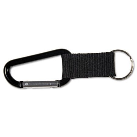 Picture of Carabiner Key Chains, Split Key Rings, Aluminum, Black, 10/PackAVT-75556