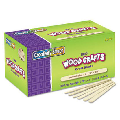 Picture of Natural Wood Craft Sticks, 4.5" x 0.38", Natural, 1,000/BoxCKC-377501