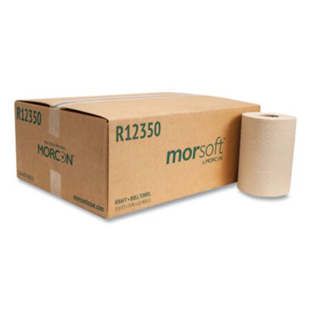 Picture of Morsoft Universal Roll Towels, 8" x 350 ft, Brown, 12 Rolls/CartonMOR-R12350