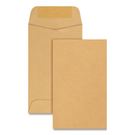 Picture of Kraft Coin and Small Parts Envelope, #3, Square Flap, Gummed Closure, 2.5 x 4.25, Brown Kraft, 500/BoxQUA-50260