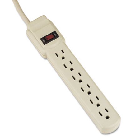 Picture of Six-Outlet Power Strip, 4 ft Cord, 1.94 x 10.19 x 1.19, IvoryIVR-73304