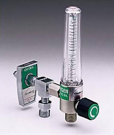 Picture of Timeter® Sure Grip Oxygen Flowmeter Single with 1 Power Take-Off 0 - 15 LPM DISS Outlet DISS Hand Tight Adapter15008-03P-A