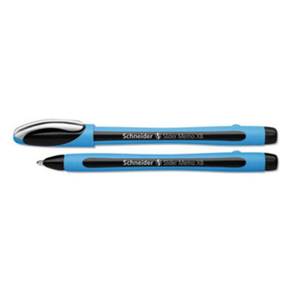 Picture of Slider Memo XB Ballpoint Pen, Stick, Extra-Bold 1.4 mm, Black Ink, Blue/Black Barrel, 10/BoxRED-150201