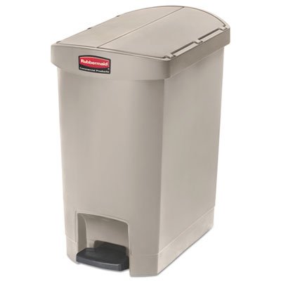 Picture of Slim Jim Resin Step-On Container, End Step Style, 8 gal, BeigeRCP-1883457
