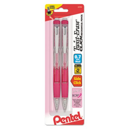 Picture of Twist-Erase CLICK Mechanical Pencil, 0.7 mm, HB (#2.5), Black Lead, Pink Barrel, 2/PackPEN-PD277TBP2PBC