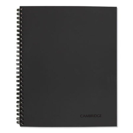 Picture of Wirebound Guided Business Notebook, Meeting Notes, Dark Gray Linen Cover, 11 x 8.25, 80 SheetsMEA-06132