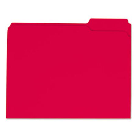 Picture of Reinforced Top-Tab File Folders, 1/3-Cut Tabs, Letter Size, Red, 100/BoxUNV-16163