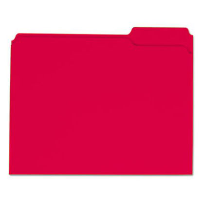Picture of Reinforced Top-Tab File Folders, 1/3-Cut Tabs, Letter Size, Red, 100/BoxUNV-16163