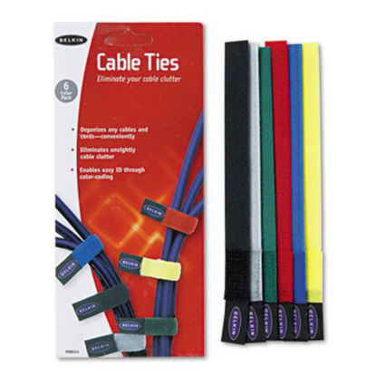 Picture of Multicolored Cable Ties, 6/PackBLK-F8B024