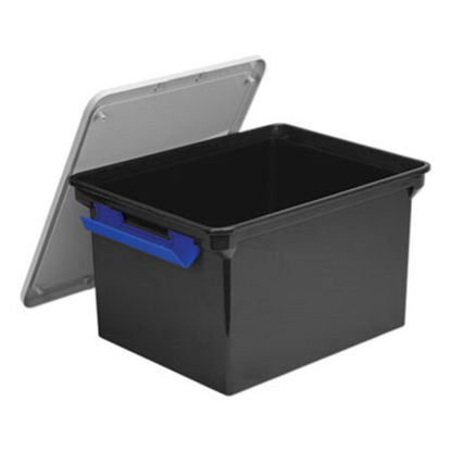 Picture of Portable File Tote with Locking Handles, Letter/Legal Files, 18.5" x 14.25" x 10.88", Black/SilverSTX-61543U01C