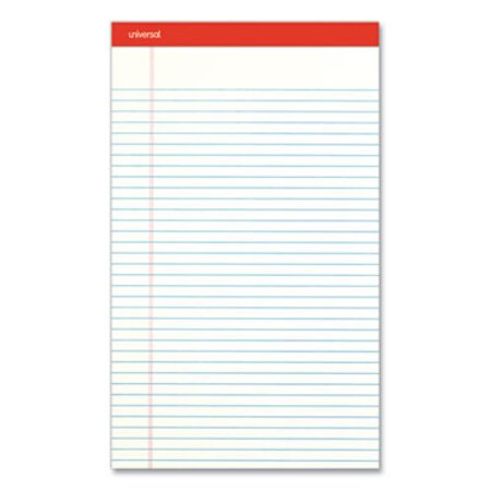 Picture of Perforated Ruled Writing Pads, Wide/Legal Rule, 8.5 x 14, White, 50 Sheets, DozenUNV-45000