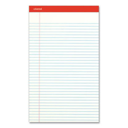 Picture of Perforated Ruled Writing Pads, Wide/Legal Rule, 8.5 x 14, White, 50 Sheets, DozenUNV-45000