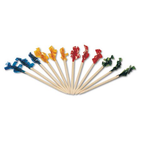 Picture of Regular Cellophane-Frill Wood Picks, 2.5", Assorted, 1,000/Box, 10 Boxes/CartonRPP-R811W
