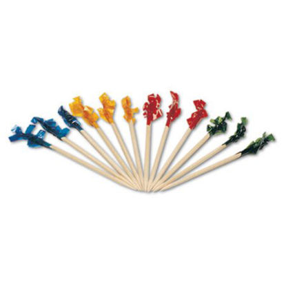 Picture of Regular Cellophane-Frill Wood Picks, 2.5", Assorted, 1,000/Box, 10 Boxes/CartonRPP-R811W