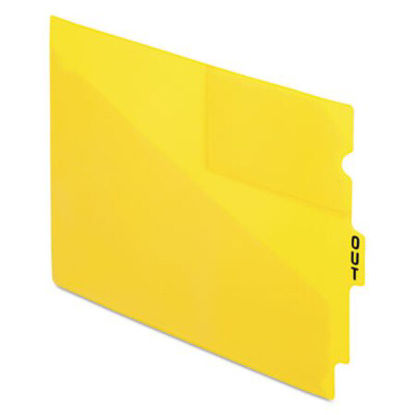 Picture of Colored Poly Out Guides with Center Tab, 1/3-Cut End Tab, Out, 8.5 x 11, Yellow, 50/BoxPFX-13544