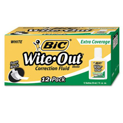 Picture of Wite-Out Extra Coverage Correction Fluid, 20 ml Bottle, White, 1/DozenBIC-WOFEC12WE
