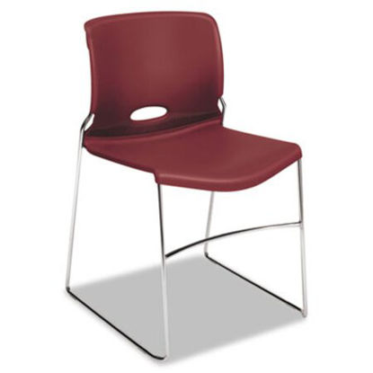 Picture of Olson Stacker High Density Chair, Supports Up to 300 lb, Mulberry Seat/Back, Chrome Base, 4/CartonHON-4041MB