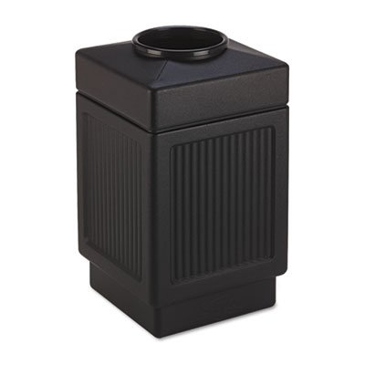 Picture of Canmeleon Top-Open Receptacle, Square, Polyethylene, 38 gal, Textured BlackSAF-9475BL