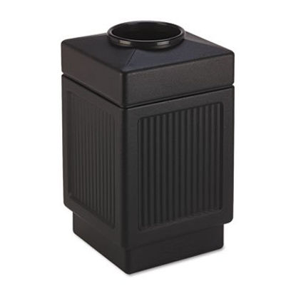 Picture of Canmeleon Top-Open Receptacle, Square, Polyethylene, 38 gal, Textured BlackSAF-9475BL
