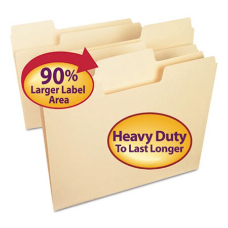 Picture of SuperTab Top Tab File Folders, 1/3-Cut Tabs, Letter Size, 14 pt. Manila, 50/BoxSMD-10401