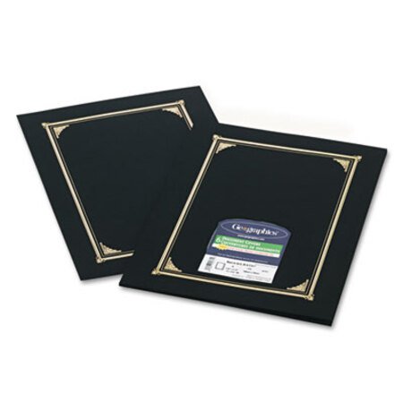 Picture of Certificate/Document Cover, 12 1/2 x 9 3/4, Black, 6/PackGEO-45331
