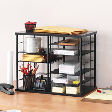 Picture of 12-Slot Organizer, MDF, Desktop Sorter, 21 x 11 3/4 x 16, BlackRUB-1738583