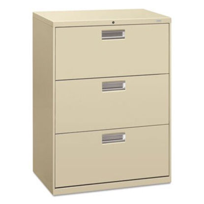Picture of Brigade 600 Series Lateral File, 3 File Drawers, Putty, 30" x 18" x 39.13"HON-673LL