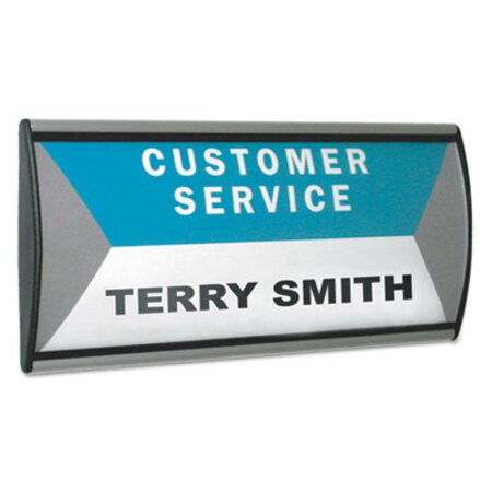 Picture of People Pointer Wall/Door Sign, Aluminum Base, 8.75 x 4, Black/SilverAVT-75390