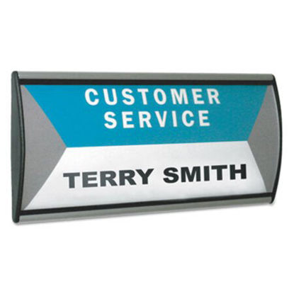 Picture of People Pointer Wall/Door Sign, Aluminum Base, 8.75 x 4, Black/SilverAVT-75390