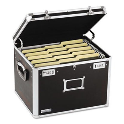 Picture of Locking File Chest with Adjustable File Rails, Letter/Legal Files, 17.5" x 14" x 12.5", BlackIDE-VZ01008
