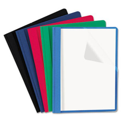 Picture of Clear Front Report Cover, Tang Fasteners, Letter Size, Assorted Colors, 25/BoxUNV-57119