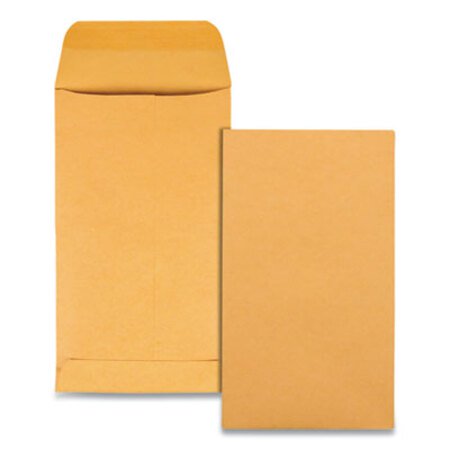 Picture of Kraft Coin and Small Parts Envelope, #5 1/2, Square Flap, Gummed Closure, 3.13 x 5.5, Brown Kraft, 500/BoxQUA-50562