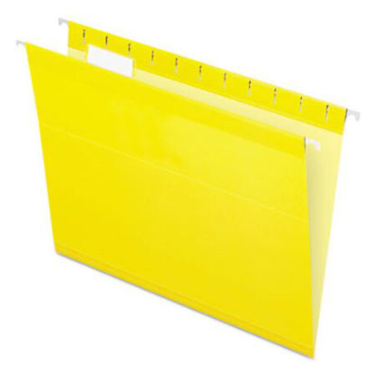 Picture of Colored Reinforced Hanging Folders, Letter Size, 1/5-Cut Tab, Yellow, 25/BoxPFX-415215YEL
