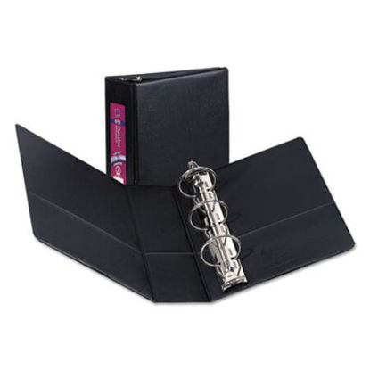 Picture of Mini Size Durable Non-View Binder with Round Rings, 3 Rings, 2" Capacity, 8.5 x 5.5, BlackAVE-27554