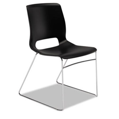 Picture of Motivate High-Density Stacking Chair, Supports Up to 300 lb, Onyx Seat, Black Back, Chrome Base, 4/CartonHON-MS101ON