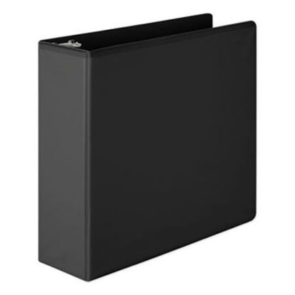 Picture of Heavy-Duty Round Ring View Binder with Extra-Durable Hinge, 3 Rings, 3" Capacity, 11 x 8.5, BlackWLJ-36349B