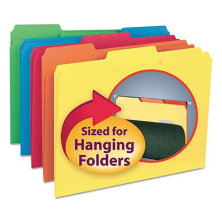 Picture of Interior File Folders, 1/3-Cut Tabs, Letter Size, Assorted, 100/BoxSMD-10229