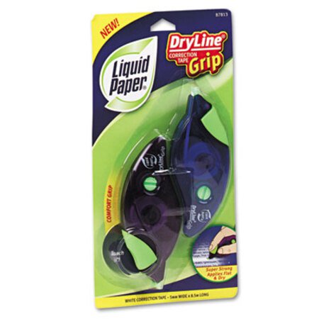 Picture of DryLine Grip Correction Tape, 1/5" x 335", Blue/Purple Dispensers, 2/PackPAP-87813