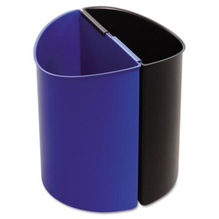 Picture of Desk-Side Recycling Receptacle, 3 gal, Black/BlueSAF-9927BB
