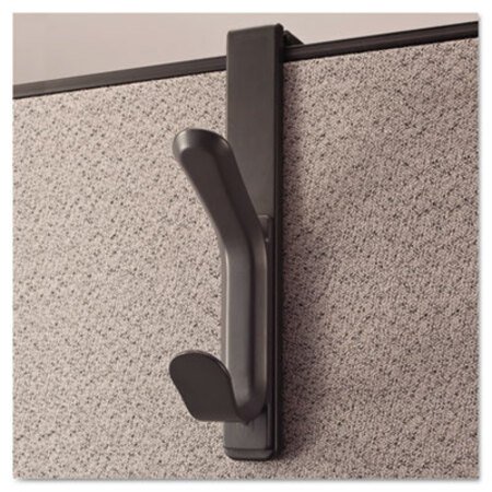 Picture of Recycled Cubicle Double Coat Hook, Plastic, CharcoalUNV-08607
