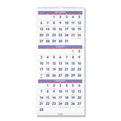 Picture of Vertical-Format Three-Month Reference Wall Calendar, 12 x 27, 2022AAG-PM1128
