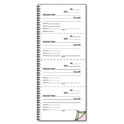 Picture of Money and Rent Unnumbered Receipt Book, 5 1/2 x 2 3/4, Three-Part, 120 Sets/BookRED-23L119