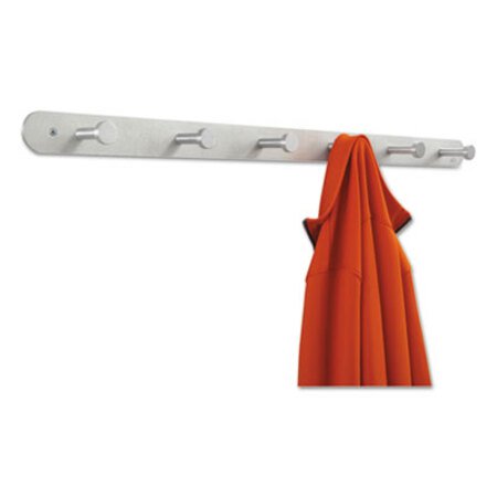 Picture of Nail Head Wall Coat Rack, Six Hooks, Metal, 36w x 2.75d x 2h, SatinSAF-4202
