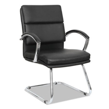 Picture of Alera Neratoli Slim Profile Guest Chair, 23.81" x 27.16" x 36.61", Black Seat/Back, Chrome BaseALE-NR4319